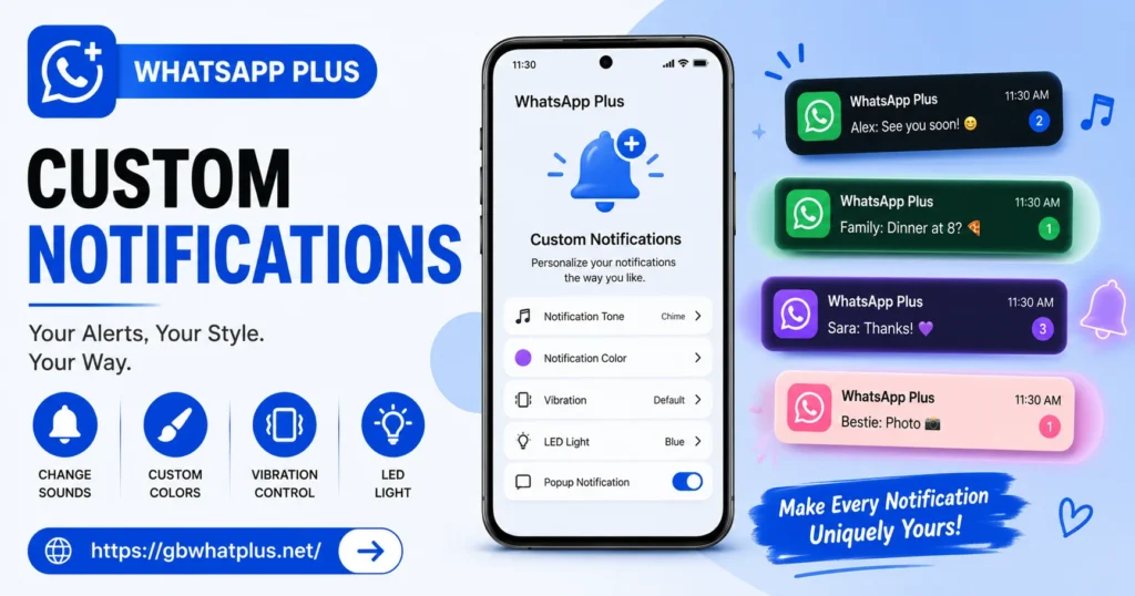 custom notification whatsapp plus