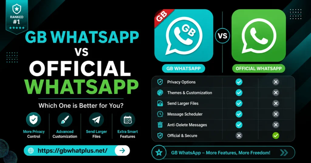 gb whatsapp vs official whatsapp